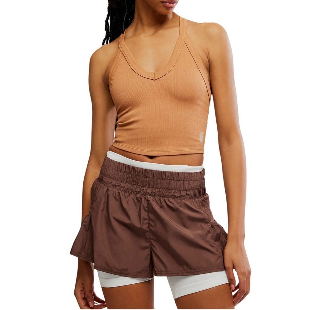 Free people movement all clear V-neck Cami twig light brown XL - Picture 2 of 6